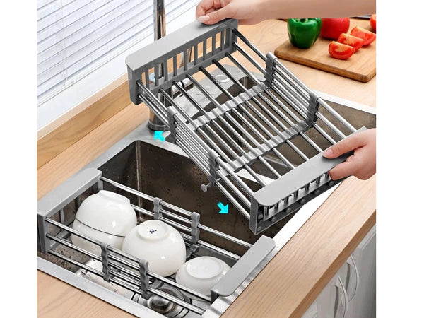 Scolapiatti Telescopico Regolabile per Lavello